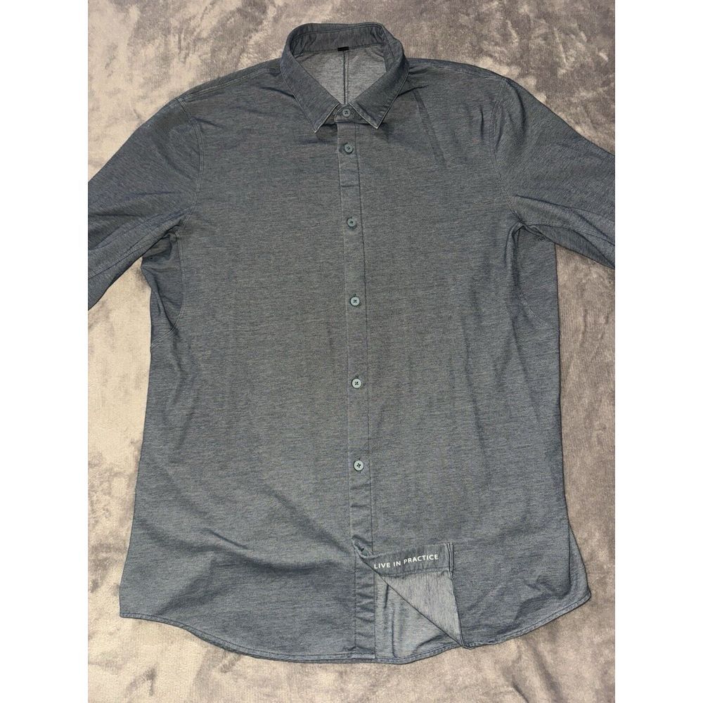 Lululemon Men's Shirt‎ Blue Performance Commission Vented Live In Practice Sz M - Picture 2 of 7